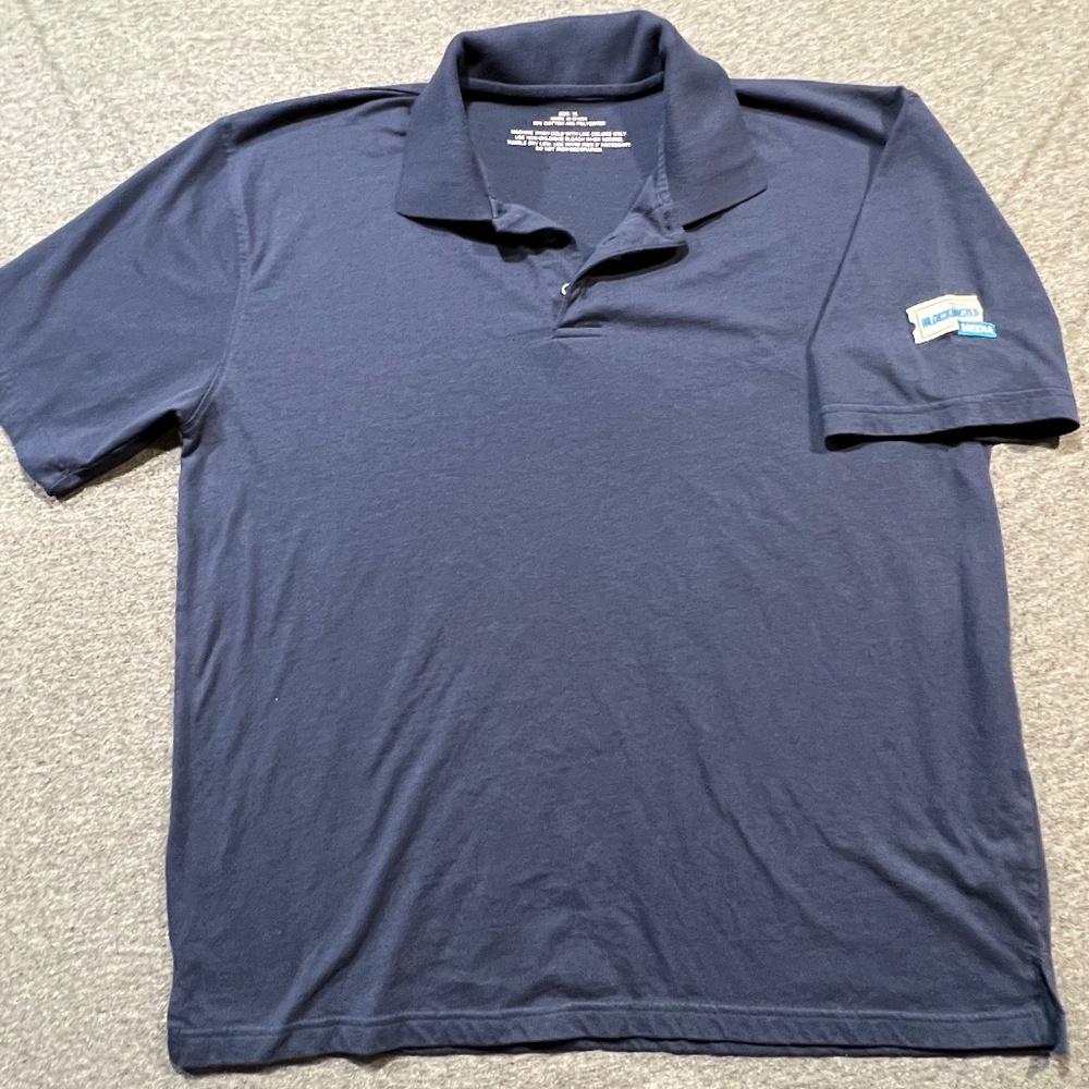 Vintage Blockbuster Employee Polo Navy with Left Arm Logo | Size Extra Large